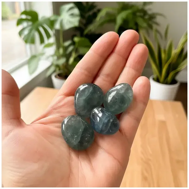 Gr�nbl� fluorit 2,5�3 cm � smuk lommesten til fokus, ro og klarhed