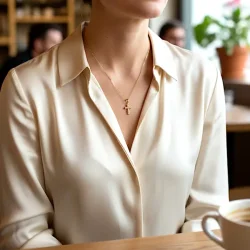 Forgyldt Halskde med Kors og Rhinsten  Troens Lys