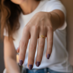 Spirituel Forgyldt Ring med Tree of Life Symbol � Livets Energi