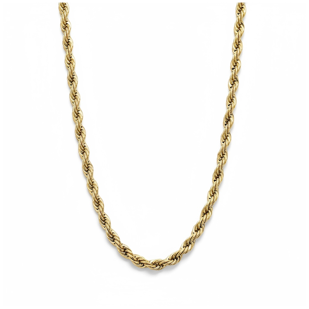 Forgyldt snoet halsk�de i st�l � maskulin &amp; tidl�s unisex k�de