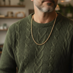 Forgyldt snoet halsk�de i st�l � maskulin &amp; tidl�s unisex k�de