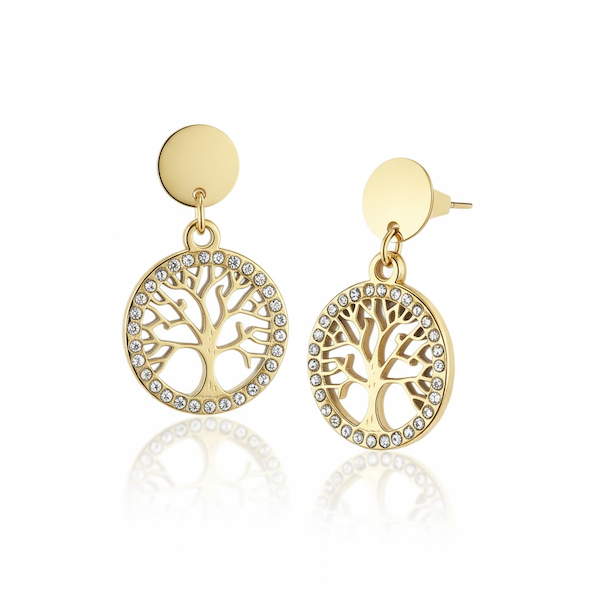 Forgyldte �restikker med Tree of Life � Spirituel Harmoni