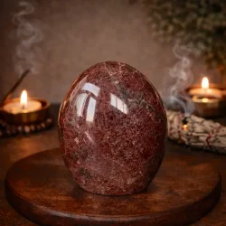 R�d granat freeform Unika 9 x 7,7 cm � jordende krystal for styrke og livskraft (A)