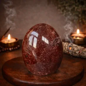 R�d granat freeform Unika 10 x 7,6 cm � kraftfuld jordenergi og beskyttelse (B)