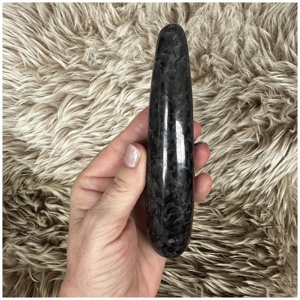 Indigo gabbro healerstav, M�l 14,6 x 3 cm