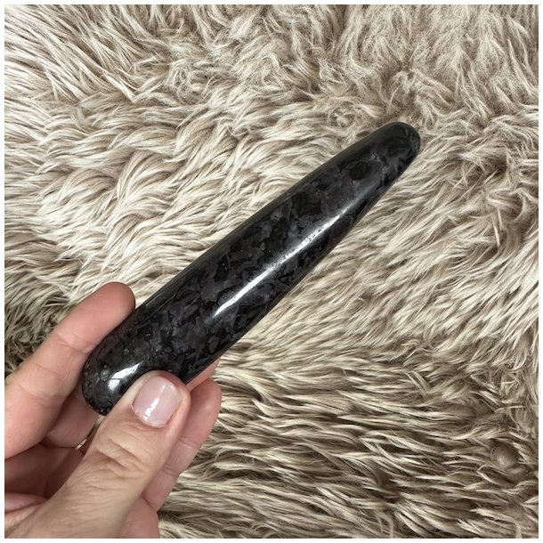 Indigo gabbro healerstav, M�l 14,6 x 3 cm