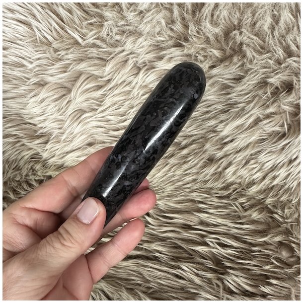 Indigo gabbro healerstav, M�l 14,6 x 3 cm
