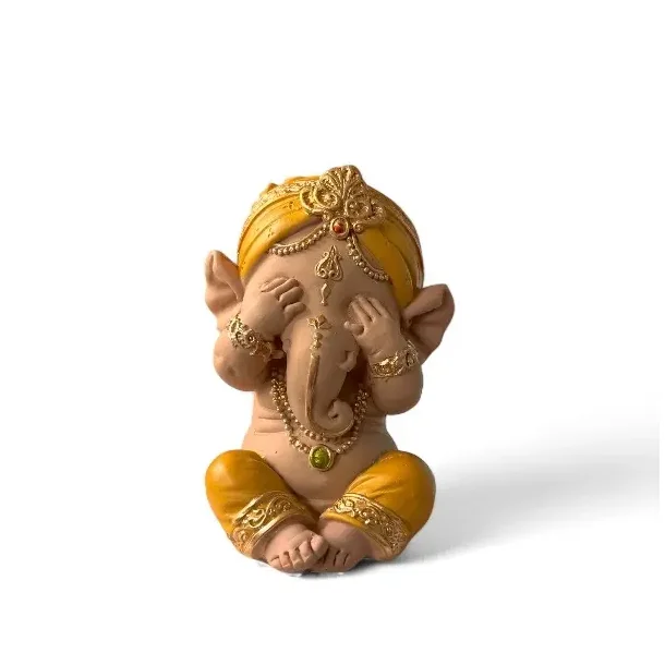 Unikke Baby Ganesha Trio Statuer � Spirituel Zen Dekoration og Lykkebringende Gaveid�