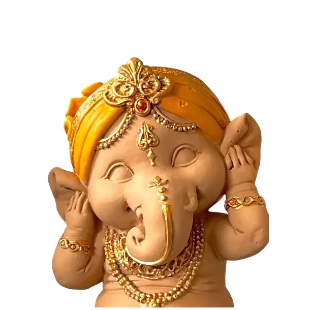 Unikke Baby Ganesha Trio Statuer  Spirituel Zen Dekoration og Lykkebringende Gaveid