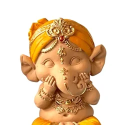 Unikke Baby Ganesha Trio Statuer  Spirituel Zen Dekoration og Lykkebringende Gaveid