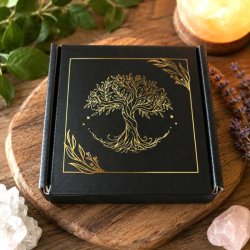 Elegant Tree of Life gave�ske med sort turmalin smykkes�t &ndash; armb�nd, vedh�ng i orgonit-stil og natursten.