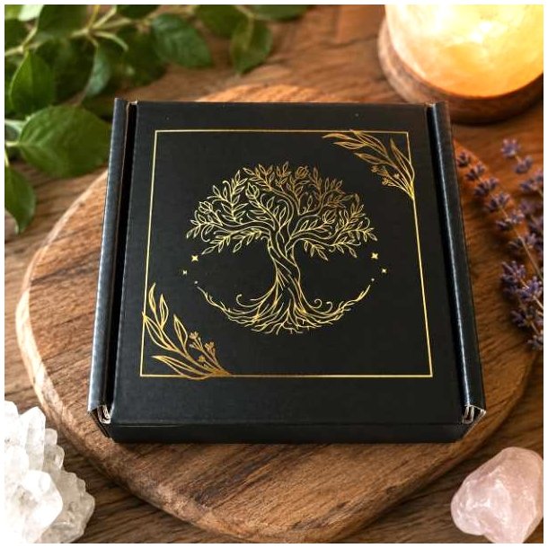 Elegant Tree of Life gave�ske med sort turmalin smykkes�t &ndash; armb�nd, vedh�ng i orgonit-stil og natursten.
