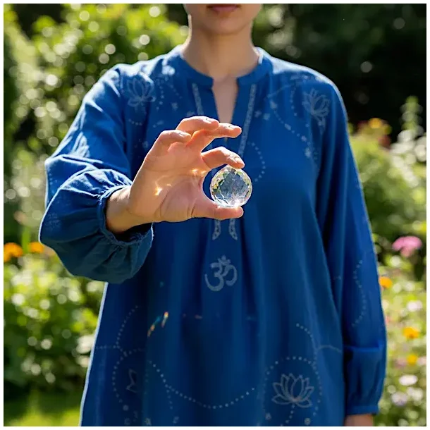 Facetslebet regnbuekrystal i glas 4 cm � feng shui solfanger til vindue