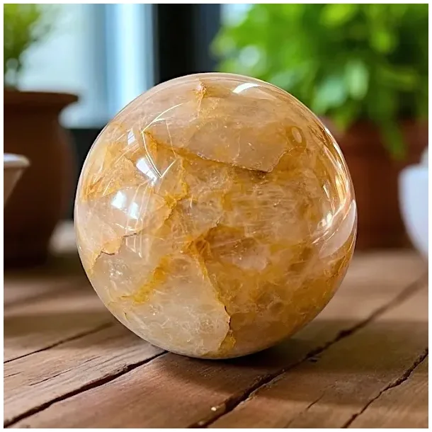 Golden Healer kugle 6,7 cm  unik powersten med strk energi og fantastisk vibration