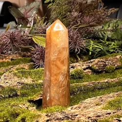 Unikt Golden Healer trn 12 x 3,7 cm  215 g krystal til healing, klarhed og hj vibration