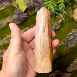 Unikt Golden Healer trn 13 x 4,3 cm  265 g krystal til healing, klarhed og hj vibration