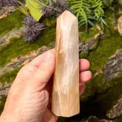 Unikt Golden Healer trn 13 x 4,3 cm  265 g krystal til healing, klarhed og hj vibration