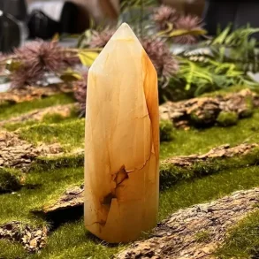 Unikt Golden Healer trn 11 x 3,7 cm  234 g krystal til healing, klarhed og hj vibration