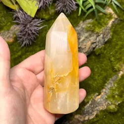 Unikt Golden Healer trn 11 x 3,7 cm  234 g krystal til healing, klarhed og hj vibration