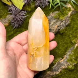 Unikt Golden Healer trn 11 x 3,7 cm  234 g krystal til healing, klarhed og hj vibration