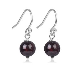 Granat �reringe i sterling s�lv | l�ngde 2,5 cm