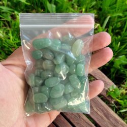 Gr�n aventurin Lommesten | 1ps a� 100 gram | M�l ca. 1,5 - 2 cm