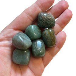 Grn aventurin mrke | lommesten | Ml ca. 2,5 - 3 cm (M)