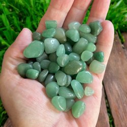 Grn aventurin Lommesten | 1ps a 100 gram | Ml ca. 1,5 - 2 cm