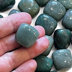 Gr�n aventurin m�rke | lommesten | M�l ca. 2,5 - 3 cm (M)