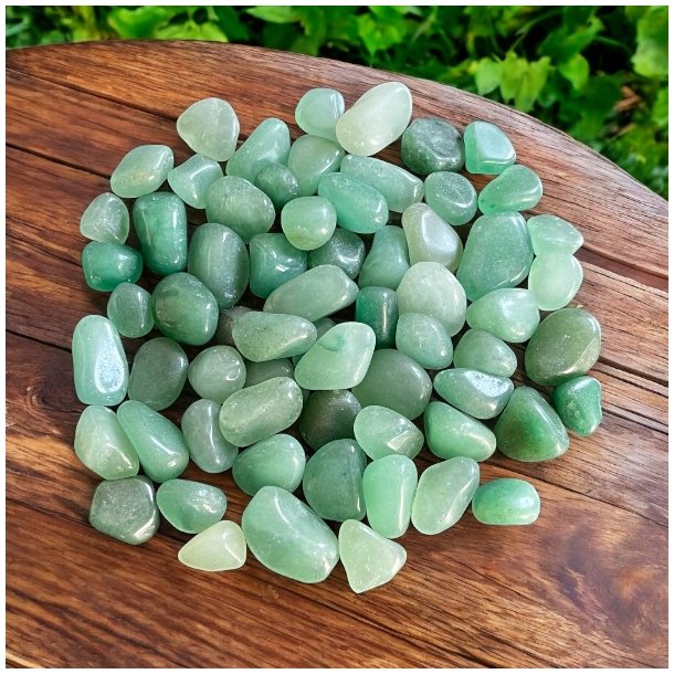 Grn aventurin Lommesten | 1ps a 100 gram | Ml ca. 1,5 - 2 cm