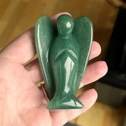 Gr�n aventurin engel 7,5 cm i ekstra fin kvalitet � one of a kind krystalengel