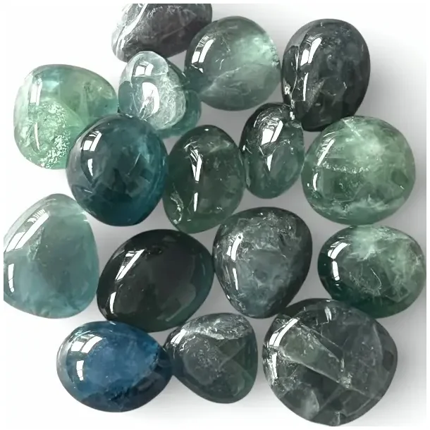 Gr�nbl� fluorit 2,5�3 cm � smuk lommesten til fokus, ro og klarhed