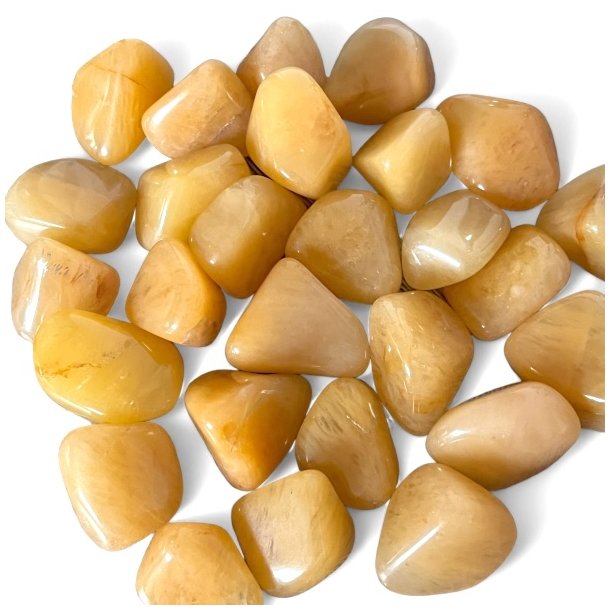 Gul aventurin lommesten, M�l imellem  2,5 - 3 cm