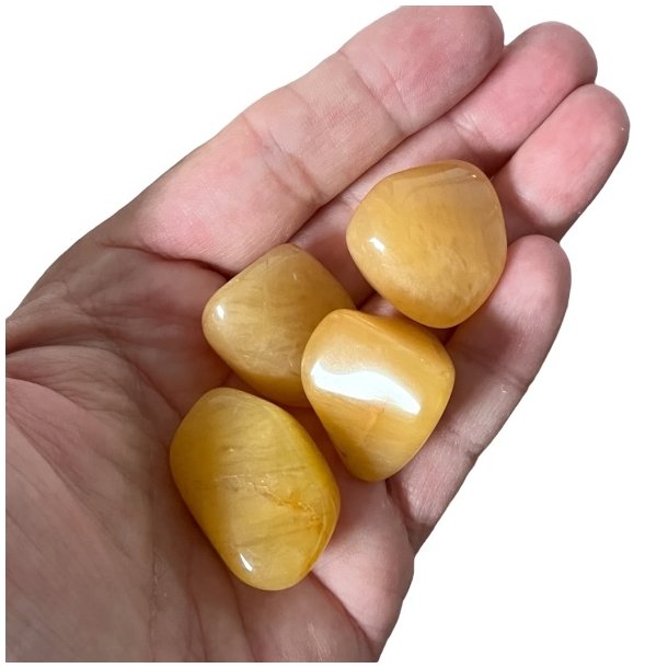 Gul aventurin lommesten, Ml imellem  2,5 - 3 cm