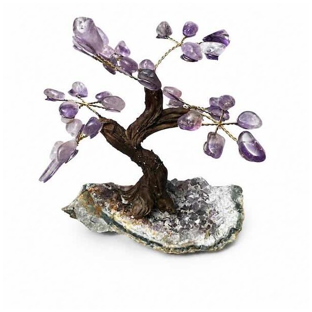 H�ndlavet unikt ametyst krystaltr� p� ametyst geode (5)