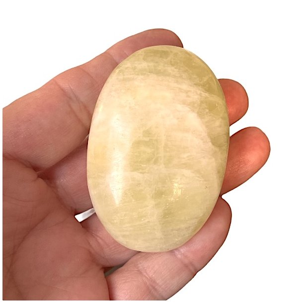 Lemon Calcit H�ndsten � 6,2 x 4,1 x 2,1 cm i Smuk Gulgr�n Nuance