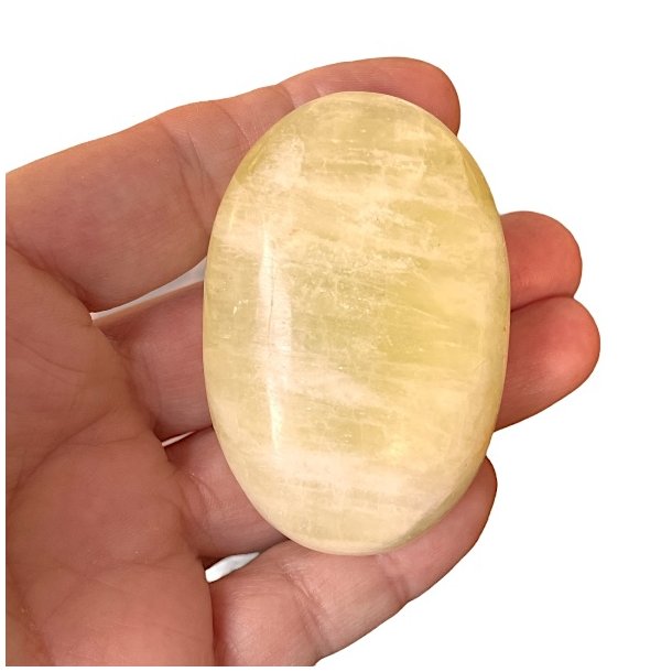 Lemon Calcit H�ndsten � 6,2 x 4,1 x 2,1 cm i Smuk Gulgr�n Nuance