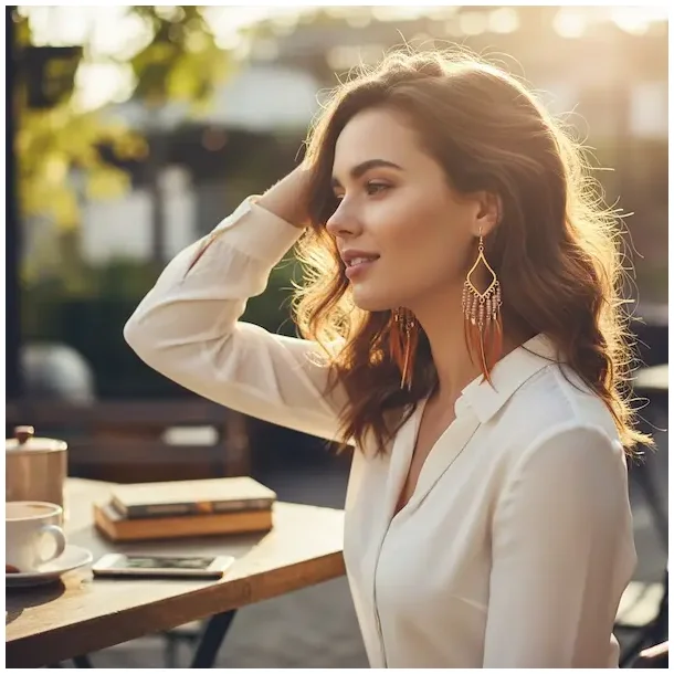 Smukke hndlavede spirituelle boheme reringe med gte fjer og perler, ml 10 cm