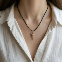 Hajtand vedh�ng ca. 3 cm med snor �gte