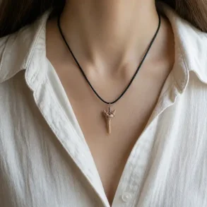 Hajtand vedh�ng ca. 3 cm med snor �gte