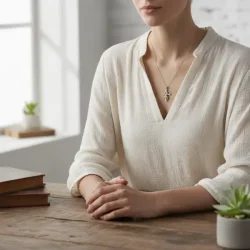 Kors halsk�de med infinity symbol rustfrit st�l 45 cm 2x3,5 cm