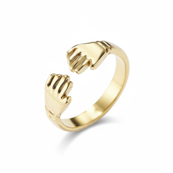 Healing Hands � Justerbar forgyldt ring med spirituel energi og elegance
