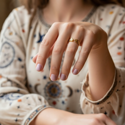 Healing Hands  Justerbar forgyldt ring med spirituel energi og elegance