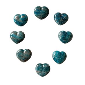 Smukke Hjerter i Bl� Apatit � Str�lende Bl� Energi 35 mm