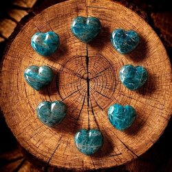 Smukke Hjerter i Bl Apatit  Strlende Bl Energi 35 mm