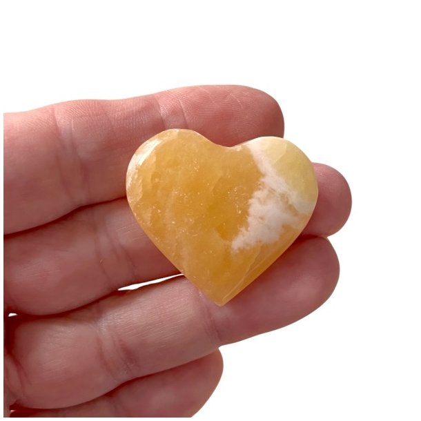 Smukke Hjerter i Gul Calcit  Strlende Energi 30 - 35 mm