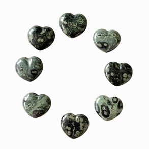 Smukke Hjerter i Kambaba Jaspis � Str�lende Harmoni 35 mm