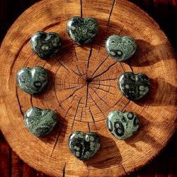 Smukke Hjerter i Kambaba Jaspis  Strlende Harmoni 35 mm