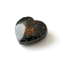 Orgonit hjerte vedh�ng med shungit til energibeskyttelse og indre balance
