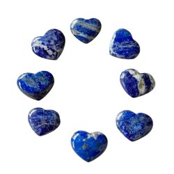 Smukke Hjerter i Lapis Lazuli � Str�lende Visdom 30 - 35 mm